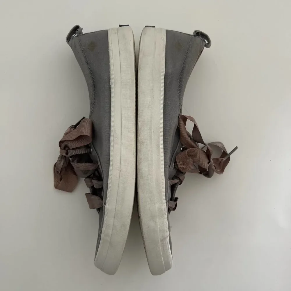 Sperry Top Sider‎ Ribbon Laced Boat Sneakers Gray Women's 8.5